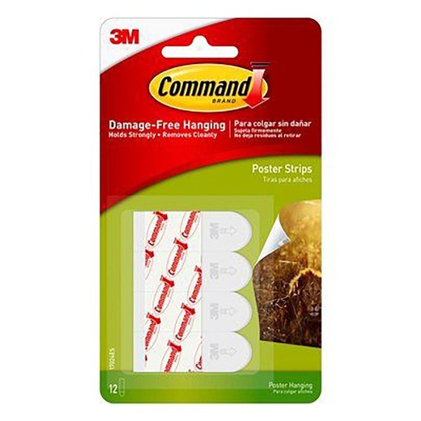 3M Small Poster Strips 17024ES, 12PK 7000037953